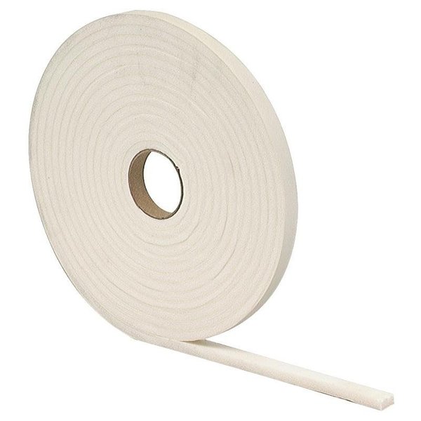 M-D 0 Foam Tape, 12 in W, 17 ft L, 14 in Thick, PVC, White 2758